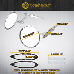 Round Bowtie Outside Rearview Mirrors Ribbed Base Compatible With 1963 1964 1965 Chevy Chevelle El Camino Impala Corvair Impala Nova Replaces# 654394765672