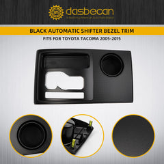 Black Center Console Shifter Bezel Gear Shift Panel Cover Cup Holder Trim Compatible with Toyota Tacoma 2005-2015, Gear Shift Trim Replaces# 58822-AD010 58822AD010