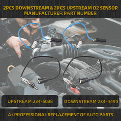 234-5038 234-4490 O2 Oxygen Sensor 4PCS Compatible with Explorer Ford F150 F-150 3.5L 3.7L Mustang Edge Escape Fusion Flex Taurus MKZ MKX MKT MKS 2010-2016 Upstream & Downstream