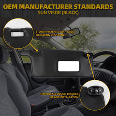 Left Driver and Right Passenger Side Sun Visor Compatible with Honda Civic 1996-2001 Replace TYT307020005B Sunvisor Replacement(Black)