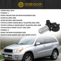Power Window Lift Motor Compatible with Toyota Corolla 2003-2008 Camry 2002-2006 Highlander 2001-2007 Scion xA xB 2004-2006 Front Right or Rear Left Replaces 85710-12310 85710-42070 2Pins