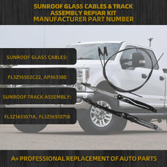 Sunroof Glass Cables &Track Assembly Repair Kit Compatible with Ford F150 F250 F350 F450 2015-2020, Ford Expedition Lincoln Navigator 2018-2020#FL3Z16502C22 FL3Z1651071A