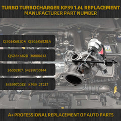 KP39 1.6L Turbo Turbocharger repair kits Turbocharger W/gaskets Compatible with Ford Escape 2013-2016,Fiesta 2014-2019,Fusion 2013-2014,Transit Connect 2014-2016,Replace# CJ5G6K682DA