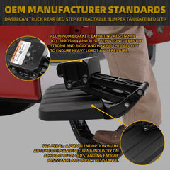 75330-01A Truck Bed Step Retractable Step Compatible with Ford F-250 F-350 Super Duty 2023 2024 2025 Folding Retractable Bed Step Bumper Step,Rear Step Replace# VPC3Z-17A958-A