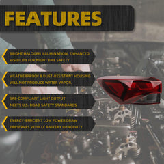 Halogen Tail Light Assembly Compatible with 2021-2023 Chevy/Chevrolet Trailblazer L/LS/LT Taillight Rear Lamp Left Driver Side Bulb Included Replace#GM2804147 42825751