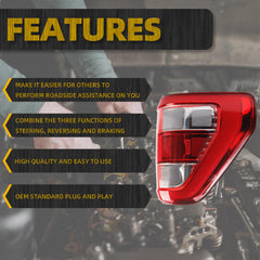 Right Passenger Side Tail Light without Bulb Compatible with 2021 2022 2023 Ford F150 F-150 XL Replaces ML3Z-13404-E Rear Taillight Housing Incandescent Type