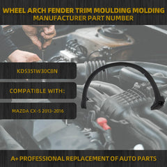 Front Left Fender Trim Compatible With Mazda CX-5 2013-2016 Driver Side Replaces# KD5351W30C8N Fender Flares