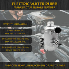 Electric Water Pump Compatible with BMW 320i 2.0L 2013-2018 320i xDrive 2.0L 2013-2018 328i 2.0L 2012-2016 328i xDrive 2.0L 2012-2016 X1 2.0L 2013-2015 Replace# 11517597715 11206048001