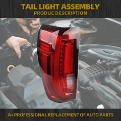 Left Driver Side Tail Light Assembly Rear Lamp LED Type Compatible with 2019-2023 2024 GMC Sierra 1500/2500 HD/3500 HD Replace 86820473