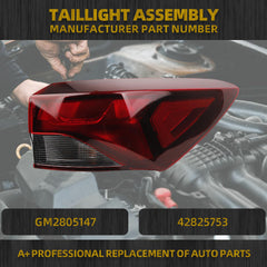 Halogen Tail Light Assembly Compatible with 2021-2023 Chevy/Chevrolet Trailblazer L/LS/LT Taillight Rear Lamp Right Passenger Side Bulb Included Replace#GM2805147 42825755