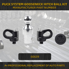 60639 Gooseneck Ball Safety Chain Kit Gooseneck Hitch Kit 38k 2-5/16-Inch Compatible with F250 F350 F450 Super Duty GMC Sierra 2500 3500 HD Silverado 2500 3500 HD Nissan Titan XD