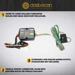 56291 4-Pin Trailer Wiring Harness Compatible with 2016-2023 Honda Pilot, 2019-2023 Honda Passport T-Connector Towing Hitch Wiring Replacess#118760