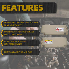 Beige Pair Sun Visor Compatible with 2010-2023 Lexus GX460 2009-2023 Toyota Land Cruiser Prado KDJ155 /KDJ150 Replace# 74320-0G030-A0 74310-0G030-A0