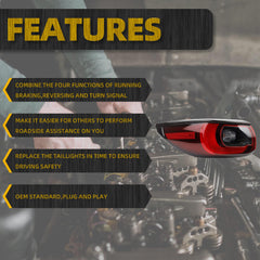 Left Driver Side Tail Light Compatible with 2022-2024 Mazda CX-5 Taillight (LED Halogen) Rear Lamp Replace KPF151160