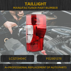 Right Passenger Side Tail Light without Bulb Compatible with 2020 2021 2022 Ford F250 F350 F450 Non-Blind Spot Rear Taillight Lamp Replace LC3Z13404C Halogen Type