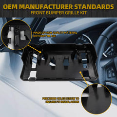 Front Bumper Grille Corner Panel Cover Front License Plate Bracket Compatible with Ford F150 2021 2022 2023 Replace ML3Z17B968BB ML3Z17B968BA ML3Z-17E810-AA ML3Z-17E811-A ML3Z-17A385-BB