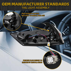 Tail Light Assembly Compatible with 2019-2023 Ford Edge LED Taillight Rear Lamp Right Passenger Side Without DRL Replace#KT4Z13404C