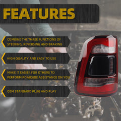 Left Driver Side Tail Light Assembly Rear Lamp LED Compatible With Dodge Ram 1500 2019-2023 Blind spot module can be installed (Black Cover)