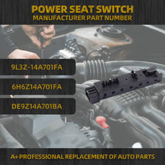 Right Passenger Side Adjustment Power Seat Switch Compatible with Ford 2006-2019 Lincoln 2006-2019 Mercury 2006-2011 Replace# 9L3Z-14A701FA 6H6Z14A701FA