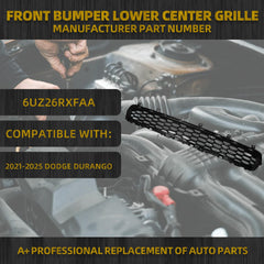 Front Lower Grille Compatible with 2021 2022 2023 2024 2025 Dodge Durango OEM Number Replace 6UZ26RXFAA