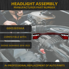 Tail Lights Assembly Compatible With 2014-2022 Dodge Durango Rear LiftGate Tail Light Lamps With Camera Hole Replaces# 68453659AA