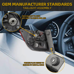 Halogen Right Tail Light Assembly Compatible with 2014-2017 Honda Odyssey Taillight Rear Lamp Passenger Side Bulb Included Replace#HO2805104 33500TK8A11