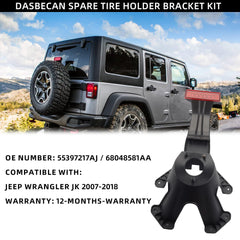 55397217AJ Spare Tire Holder Bracket Tire Carrier Rack Compatible with Jeep Wrangler JK 2007-2018 68048581AA High Center Mount 3rd Third Brake Light Assembly with Line
