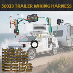 56033 Trailer Wiring Harness Compatible with 2008-2020 Nissan Rogue Infiniti Q60 G37 G25 G35 4-Pin Connector Towing Wiring Kit