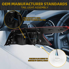 LED Tail Light Compatible with 2016-2018 Nissan Maxima Taillight Rear Lamp Left Driver Side Replace #265554RA2A