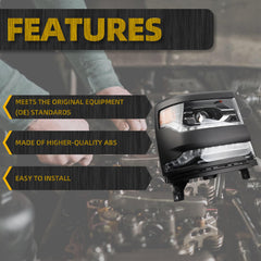 FULL LED Projector Headlight Assembly Compatible with 2016-2018 Chevy Silverado 1500 2019 Silverado 1500 LD Right Passenger Side Black Replace 84893098 GM2503456 Bumper Head Lamp