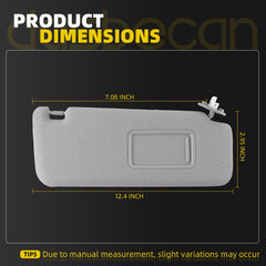 Dasbecan Sun Visor Compatible with Toyota 4Runner 2010-2023 Gray