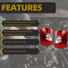 Tail Light Assembly Rear Lamp LED Type Compatible with 2011-2016 Chrysler Town & Country Left & Right Side 5182531AD 5182530AD