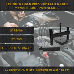 6434 Sleeve Height and Counter Bore Gauge and 3164606 Cylinder Liner Press Installer Tool Heavy Duty for Cummins ISX X15 Liner Press Replace# ST-269 3162461