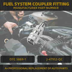 OTC 5869-1 Fuel System Coupler Fitting Compatible With Detroit Diesel S60, Cummins, Caterpillar, MBE900, MBE4000 Engines,Replaces# J-47912-QC
