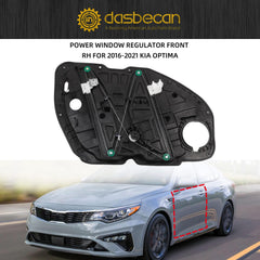Front Right Passenger Side Power Window Regulator with Panel Compatible with Kia Optima K5 2016-2021 Replaces 82481-D4000 82481-D5000 Without Motor