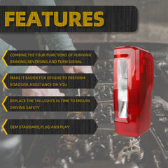 Tail Light Assembly Halogen Type Compatible With 2023-2025 Ford F250 F350 Super Duty (No Blind Spot) Taillight Rear Lamp Right Passenger Side Replace PC3Z13404D