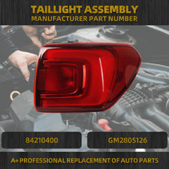Tail Light Assembly Rear Lamp LED Type Brake Light Compatible with 2017 2018 2019 GMC Acadia Right Passenger Side Replace 84108398 84709442 GM2805126