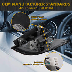 Driver Left Side Tail Light Assembly Compatible With 2016 2017 2018 Honda HRV LED Outer Rear Lamp Replaces # 33552T7SA01 HO2804109