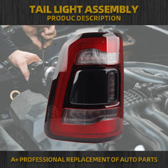 Left Driver Side Tail Light Assembly Rear Lamp LED Compatible With Dodge Ram 1500 2019-2023 Blind spot module can be installed (Black Cover)
