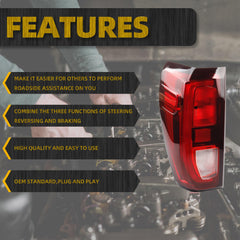 Left Driver Side Tail Light Assembly Rear Lamp Halogen Type Compatible with 2019-2023 2024 GMC Sierra 1500 /2500 HD/3500 HD Replace 84968736