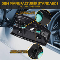 Left Driver Side Tail Light Assembly Rear Lamp Halogen Type Compatible with 2019-2023 2024 GMC Sierra 1500 /2500 HD/3500 HD Replace 84968736