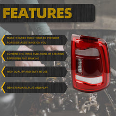 Tail Light Assembly LED Compatible With Dodge Ram 2500 3500 2019-2023 Rear Lamp Right Passenger Side 68361716AD Without blind spot (Red Cover)