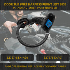 Sub-Wire Door Left Driver Front Side Compatible with 2010-2013 Acura MDX Base 3.7L V6 Models Door Harness Connector Replace #32757STXA01