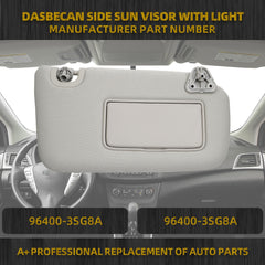 Passenger Side Sun Visor Compatible with Nissan Sentra 2013 2014 2015 2016 2017 2018 2019 Replaces# 96400-3SG8A Front Right | Sun Protection Shade | Makeup Mirror | Gray