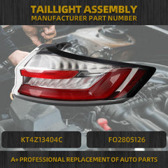 Tail Light Assembly Rear Lamp LED Type Compatible with 2019-2023 Ford Edge Rear Lamp WITHOUT DRL Right Passenger Side KT4Z13404C