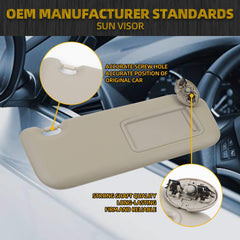Right Passenger Side Sun Visor Compatible with Toyota Corolla 2009 2010 2011 2012 2013 Sunvisor Leather