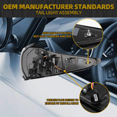 Left Driver Side Tail light Compatible With 2019-2024 Nissan Murano Full LED Rear Light Replace #26555-9UF0A