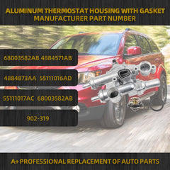 Upgraded Aluminium Engine Coolant Thermostat Housing Compatible with Chrysler 200 Sebring Dodge Avenger Caliber Journey Jeep Compass Patriot 2.4L 2007-2020 Replace# 68003582AB 902-319