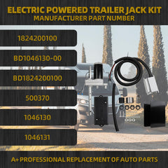 BD1824200100 Electric Powered Trailer Jack Kit Compatible with Bulldog 12K Single Speed Drive Motor Conversion for RV 12,000 Lbs 12V Replaces# BD1046130-00 1824200100 1824210100