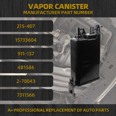 Fuel Evap Charcoal Vapor Canister Compatible with 2000-2003 Chevy Suburban 1500 Tahoe Avalanche 1500, GMC Yukon XL 1500 Yukon, 2002-2003 Cadillac Escalade Replaces# 15733604 215-407 911-137